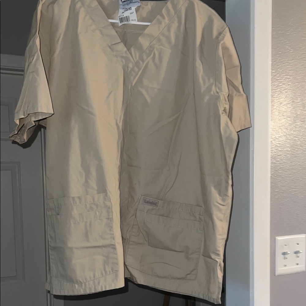 Women’s Landau Khaki Scrub Top